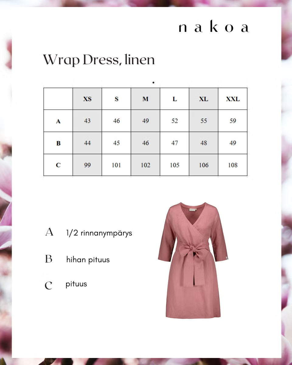 Nakoa wrap linen dress, Old Rose