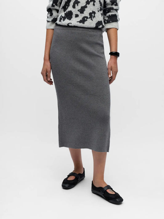 OBJREYNARD HW KNIT SKIRT NOOS, Grey