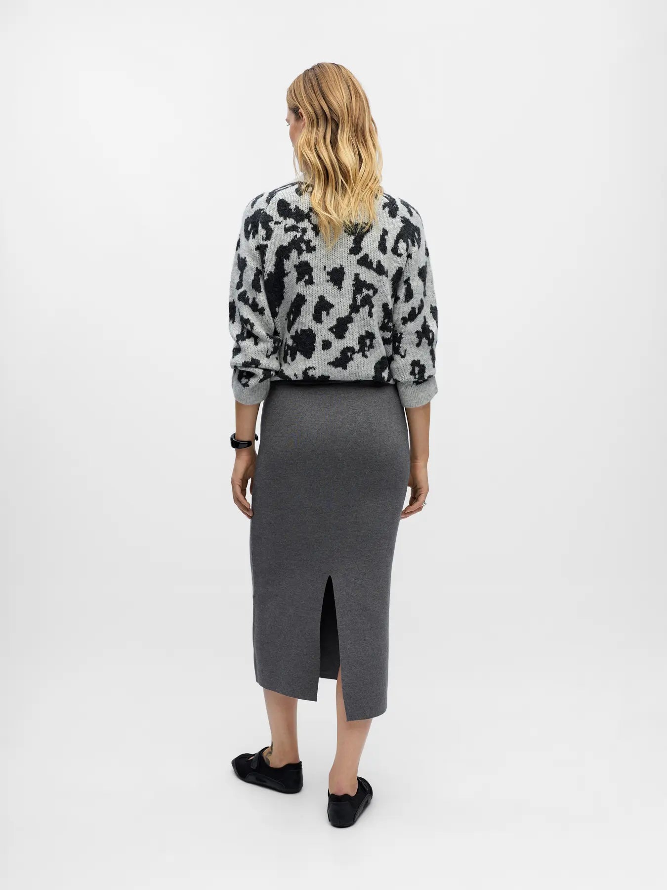 OBJREYNARD HW KNIT SKIRT NOOS, Grey