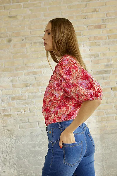 Ze-Ze Katlen blouse, coral poppy