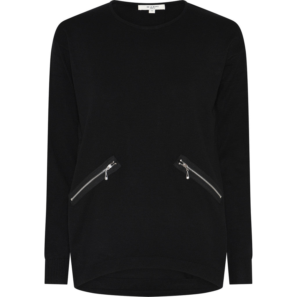 MAPP Roma Zip blouse, black