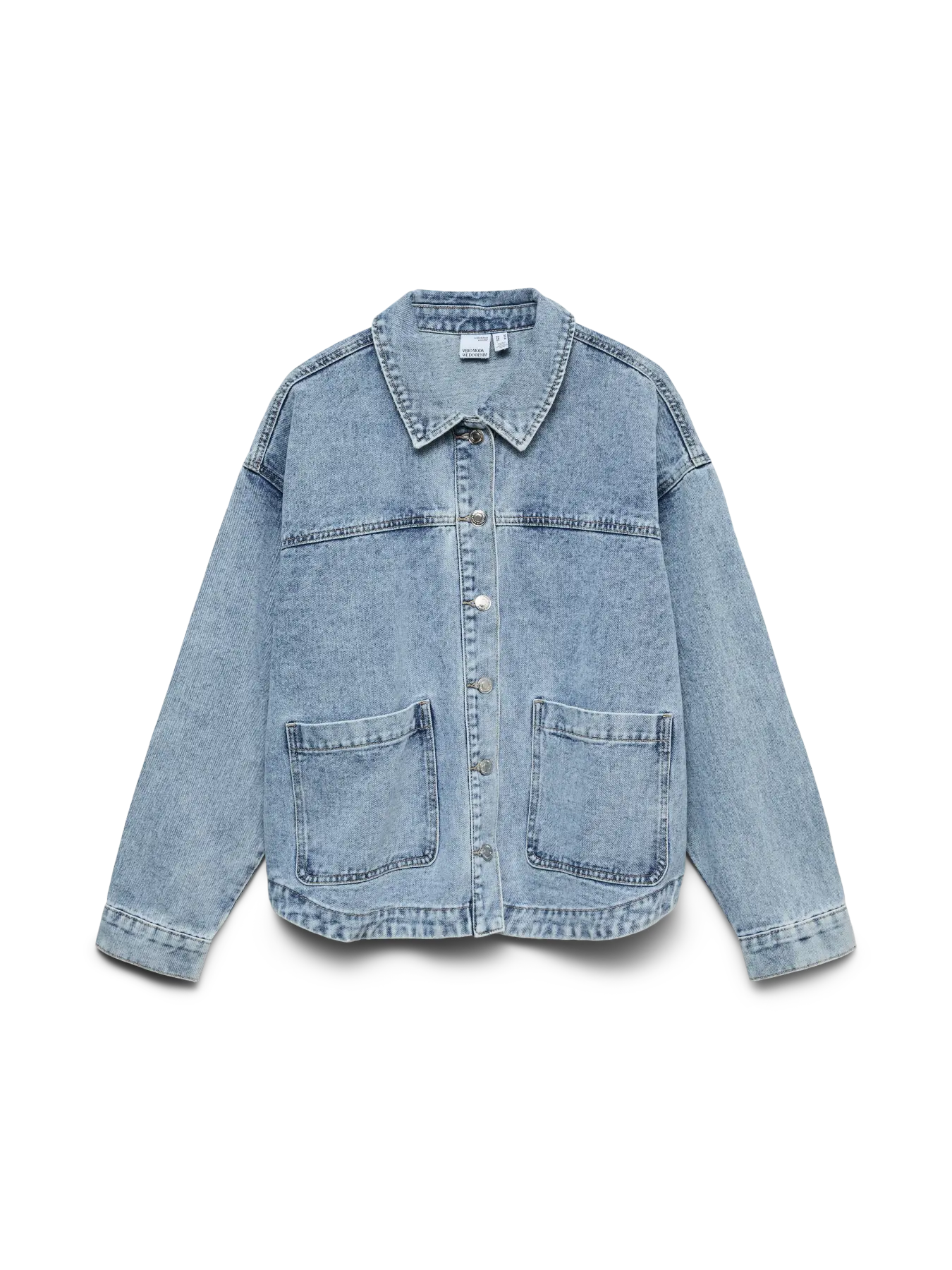 VMJAMIE LS DENIM SHACKET, Light blue denim