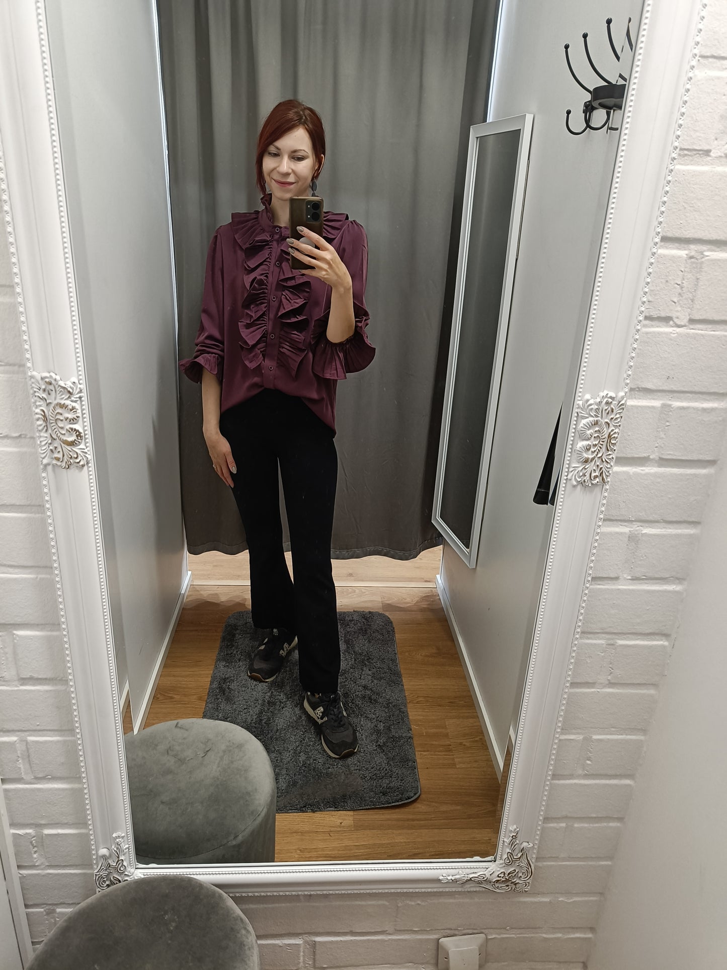 MAPP Plisse shirt, Bordeaux