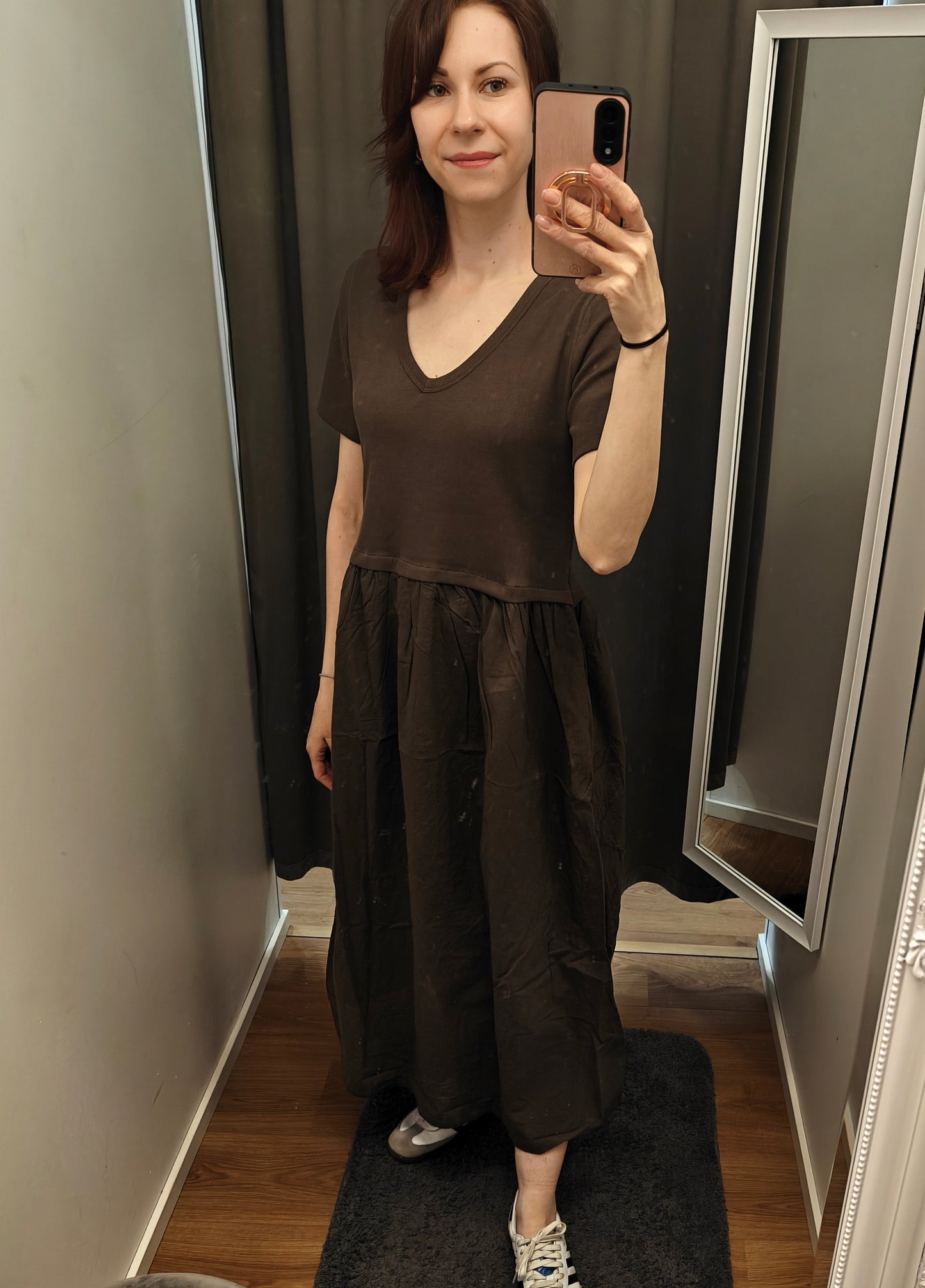 MAPP Rib T-shirt dress, Chocolate