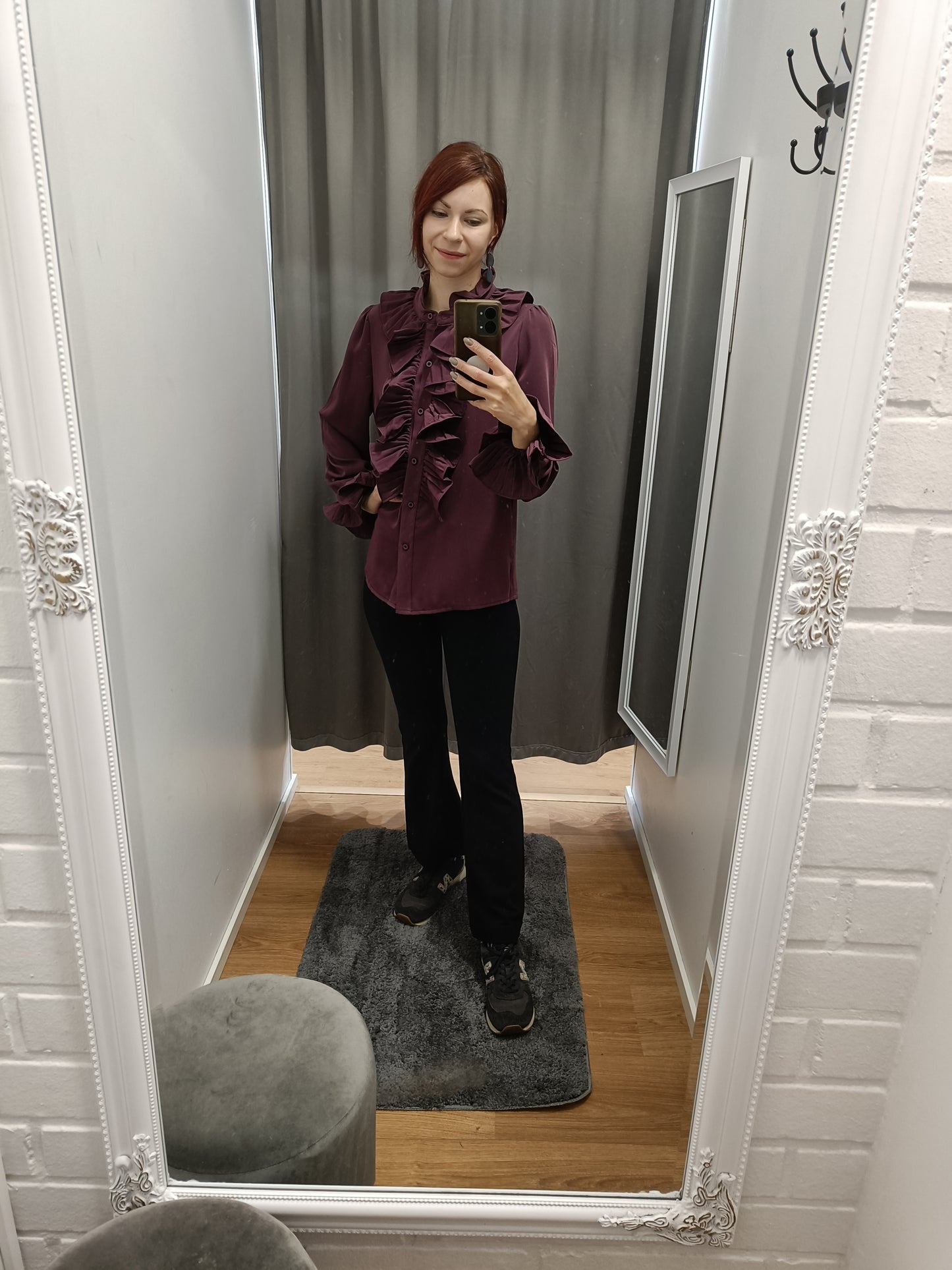 MAPP Plisse shirt, Bordeaux