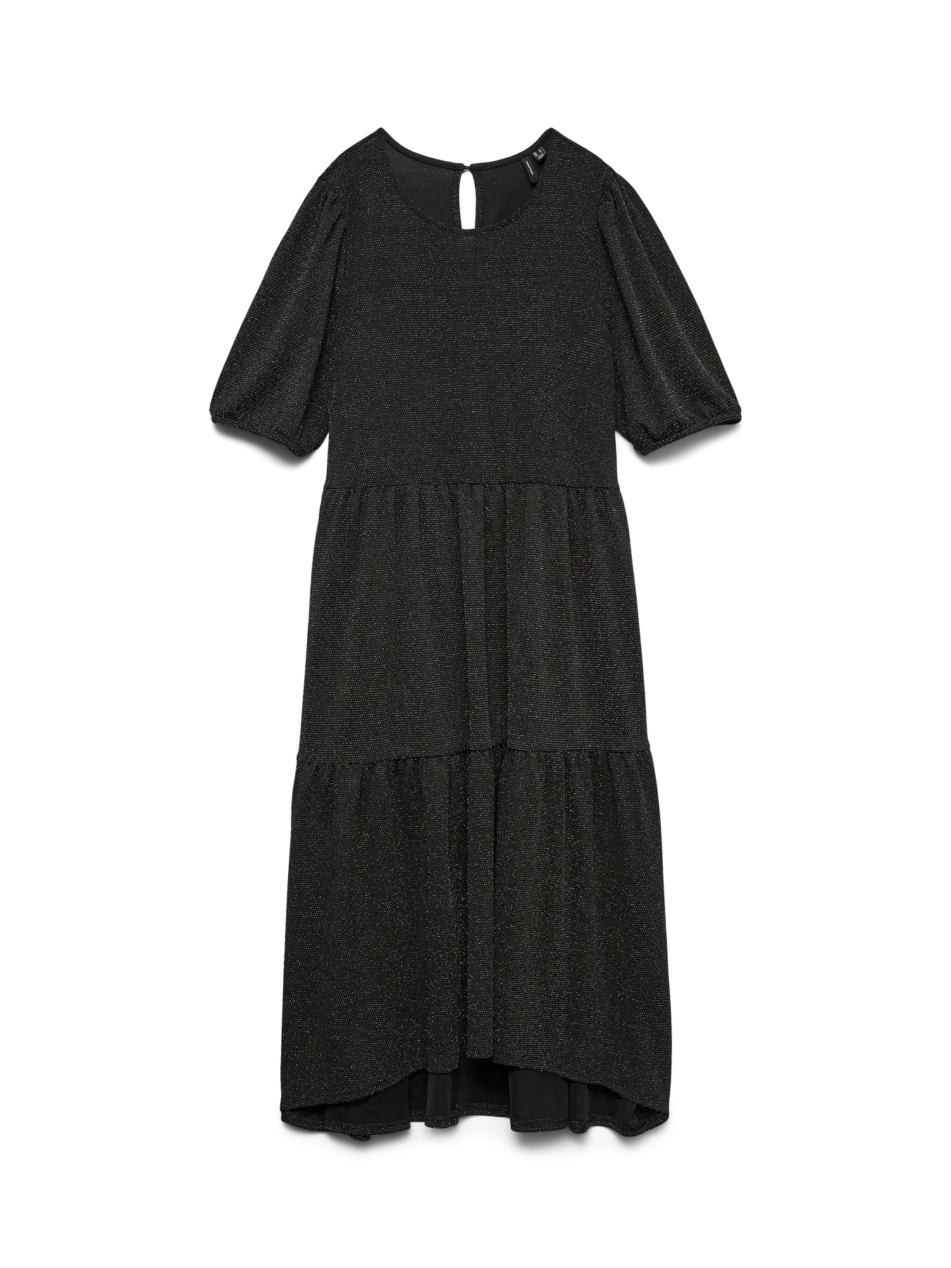 VMFREYA 2/4 O-NECK CALF DRESS JRS EXP, Black/Silver lur