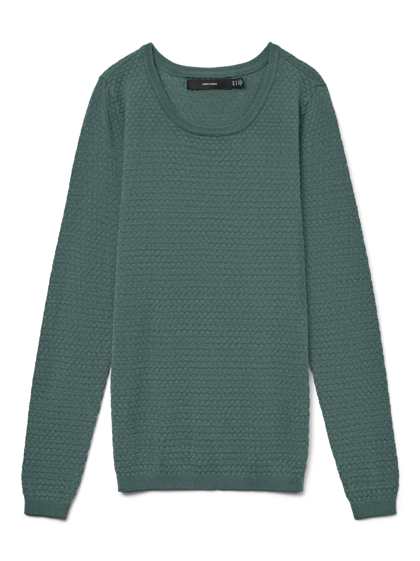 VMCARE STRUCTURE LS O-NECK BLOUSE, Balsam Green
