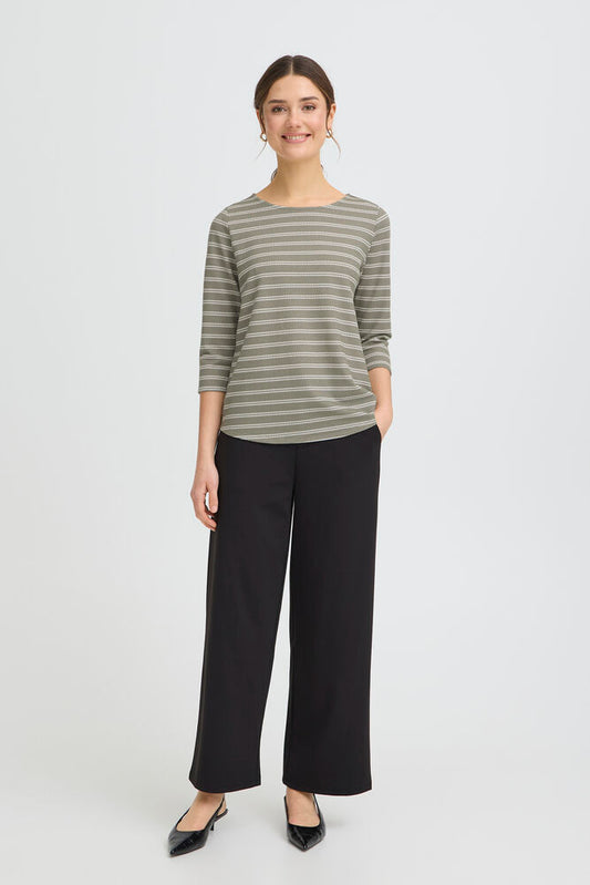 FRJOSIE TEE, Smokey stripe-Green