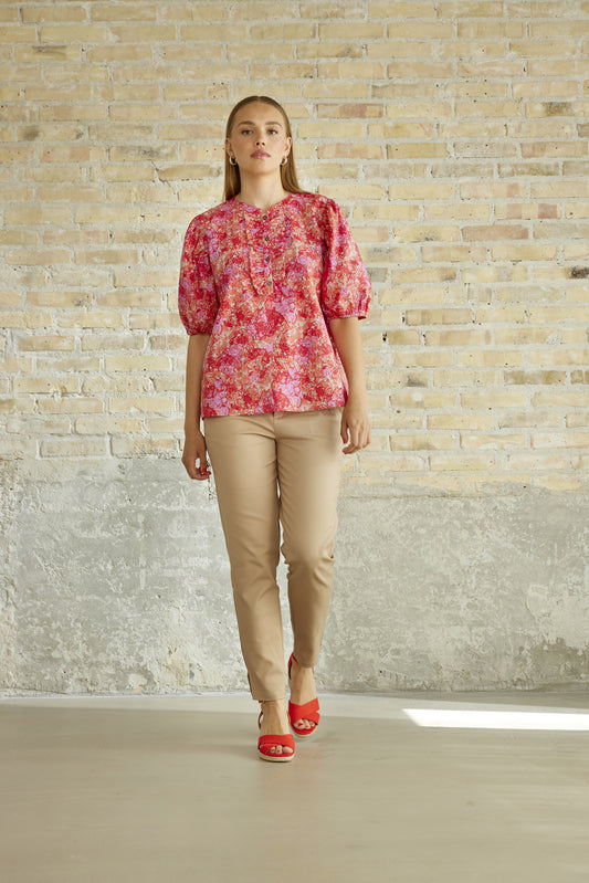 Ze-Ze Katlen blouse, coral poppy