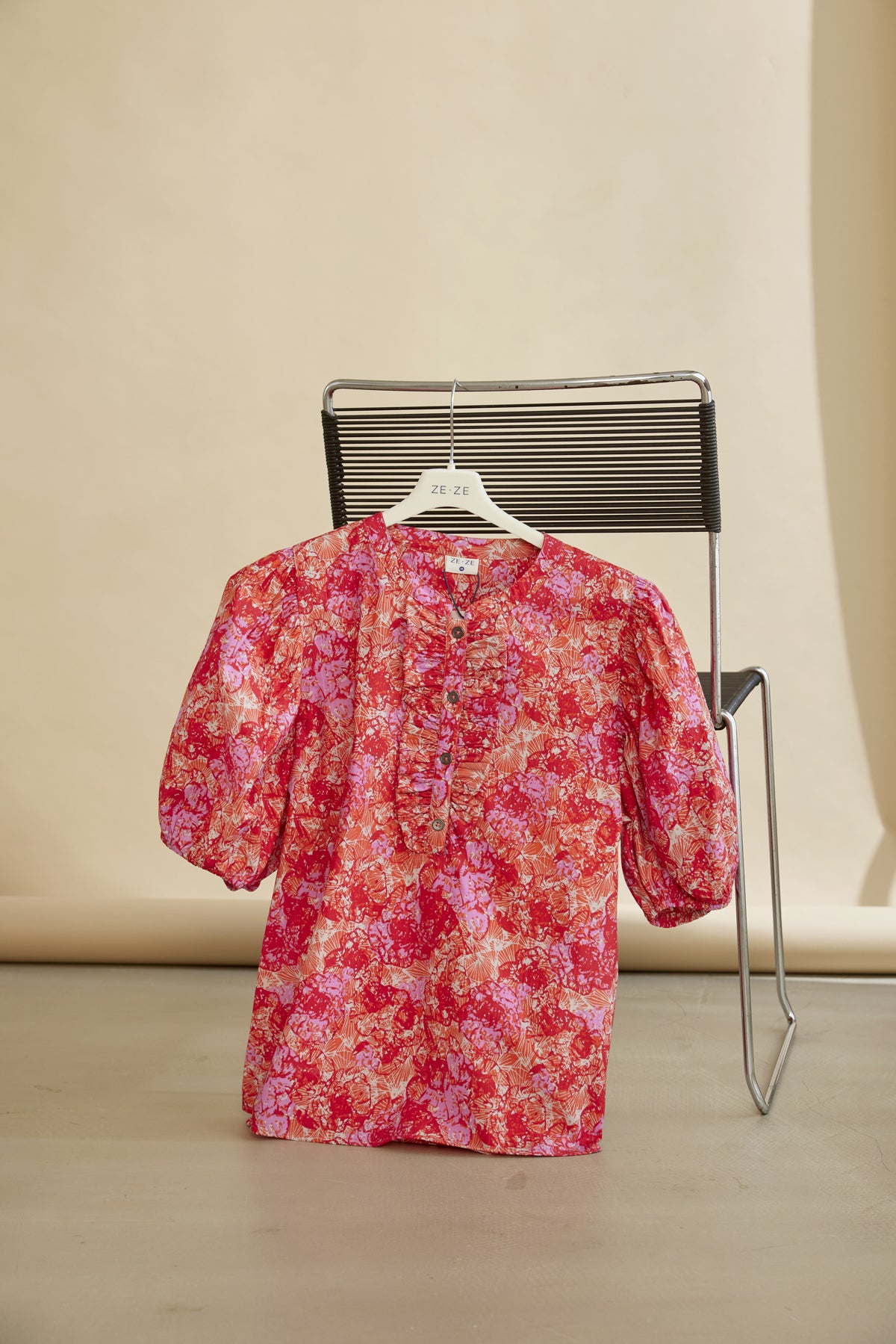 Ze-Ze Katlen blouse, coral poppy