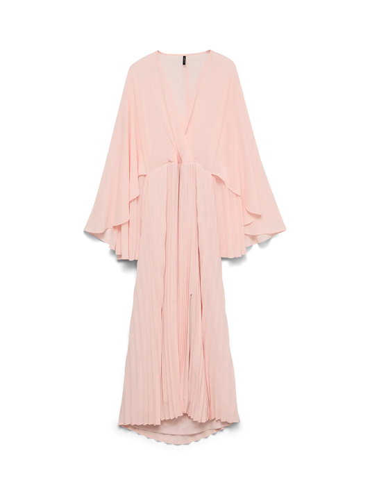 VMELLIANA LS CAPE PLISSE ANKLE DRESS, Veiled Rose