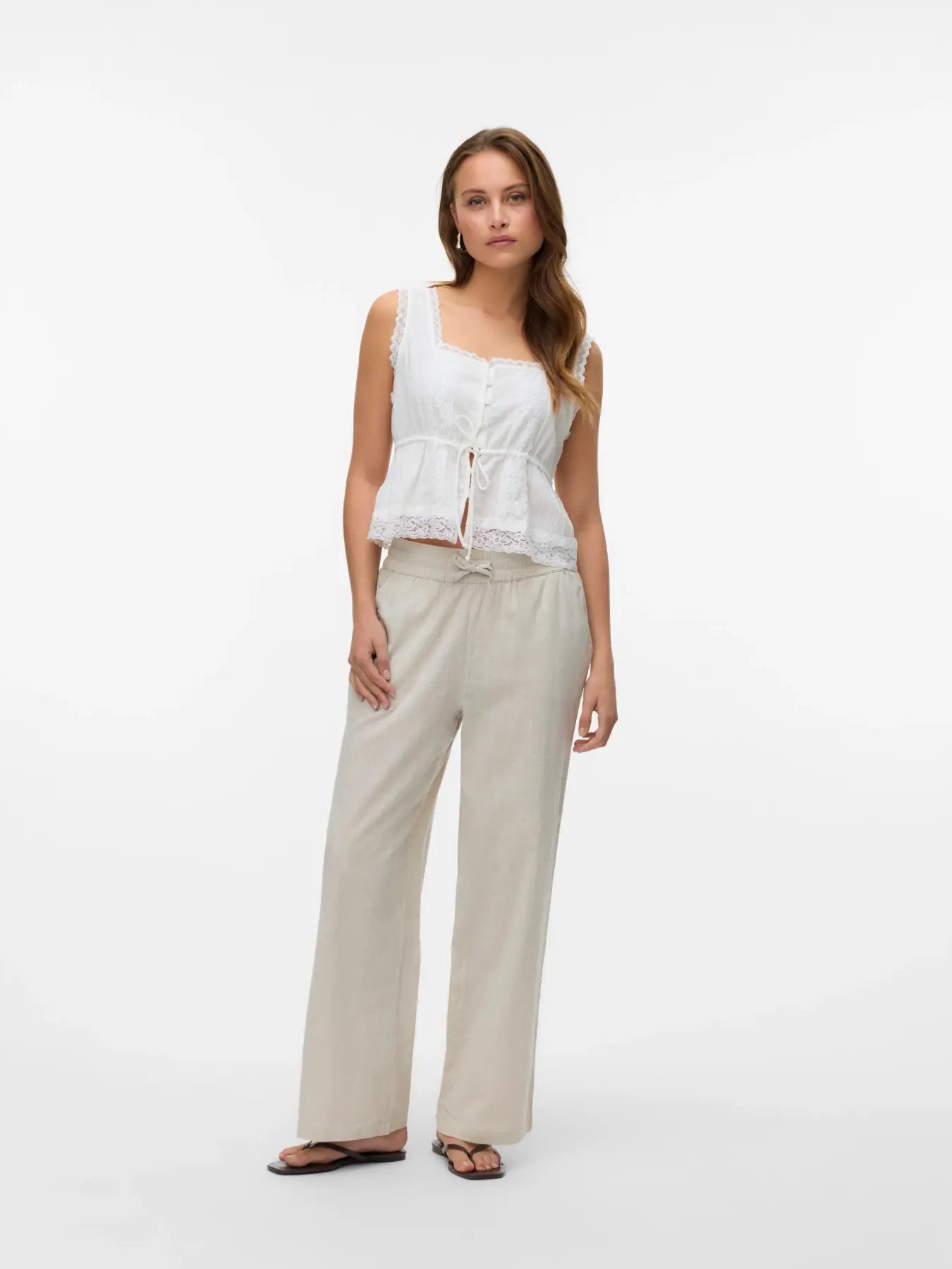 VMCAIA MW WIDE PANT, musta & silver lining