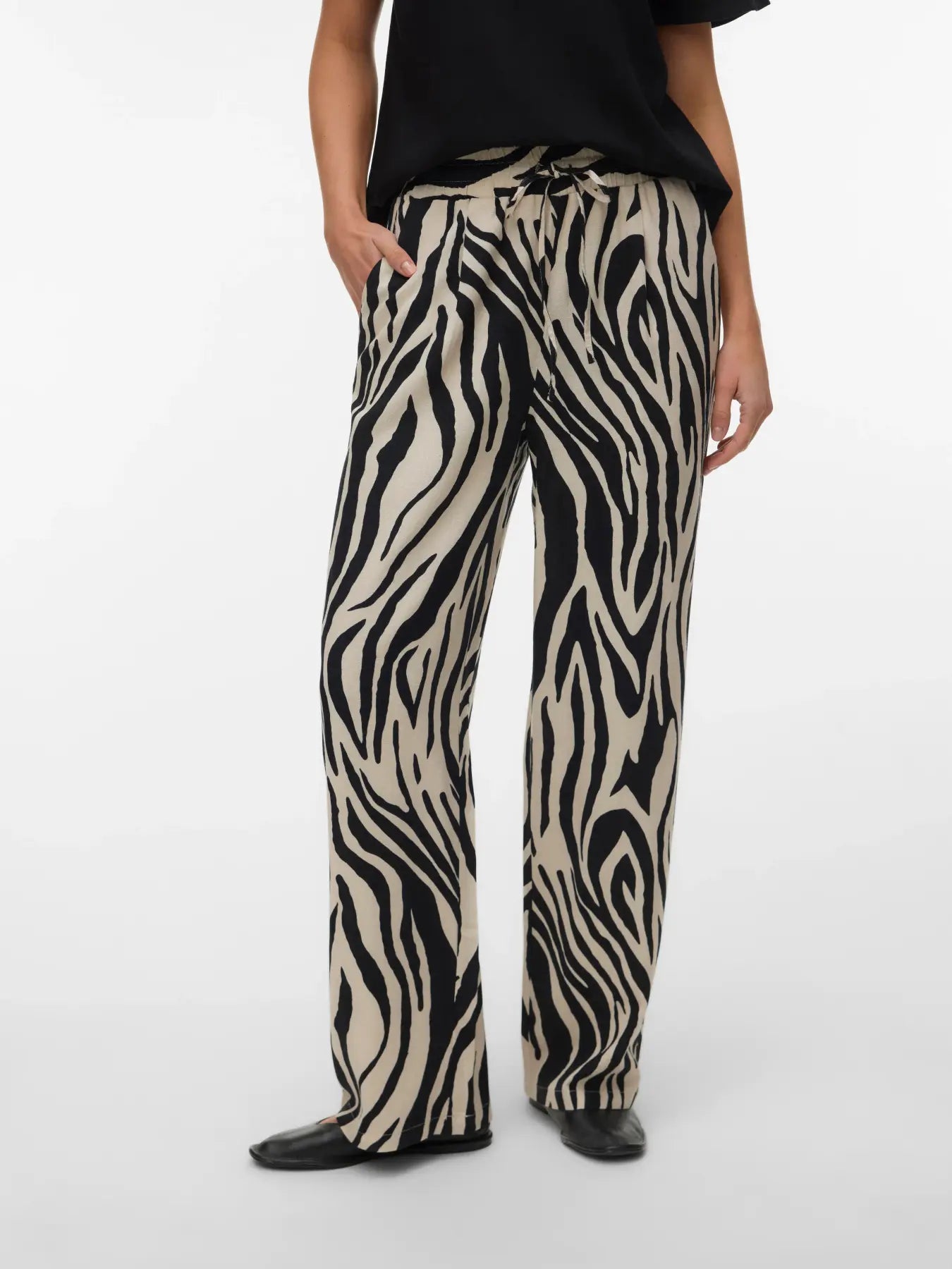 VMJESMILO LIN HW WIDE PANT, Sina Zebra