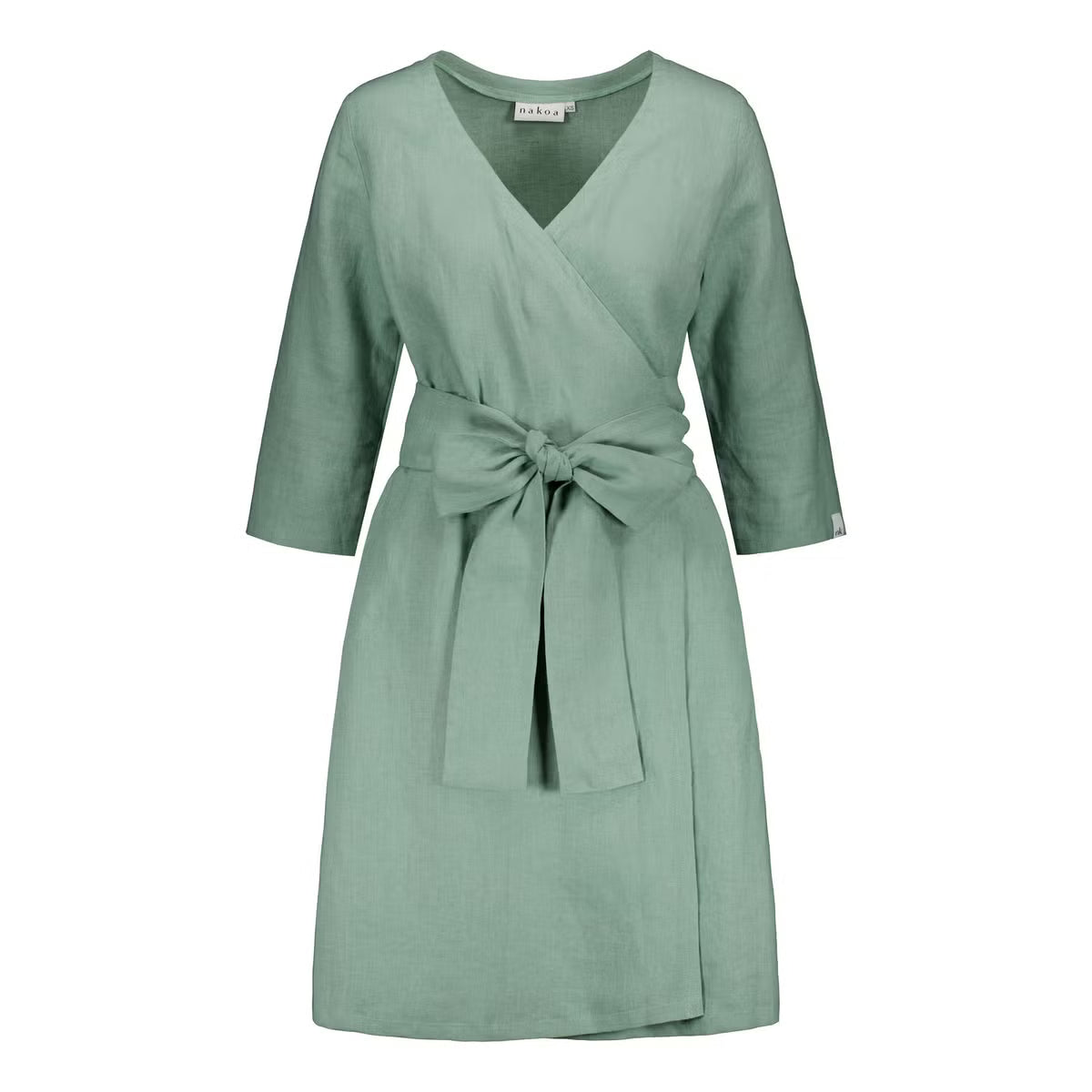 Nakoa wrap linen dress, Desert Sage