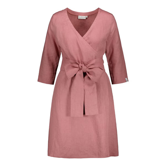 Nakoa wrap linen dress, Old Rose