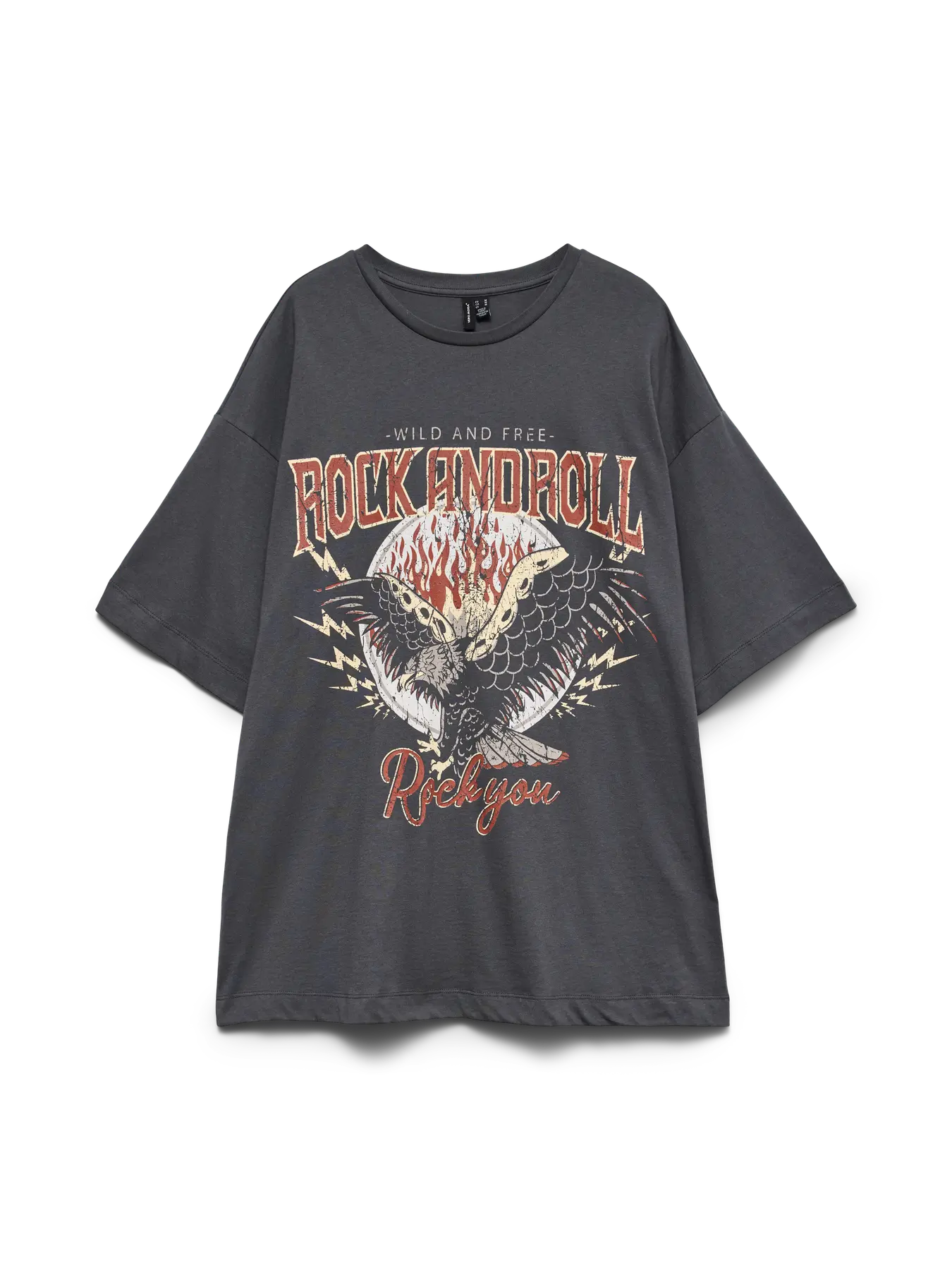 VMLILIE HAYLEY SS TEE, Dark Shadow/Rock and R