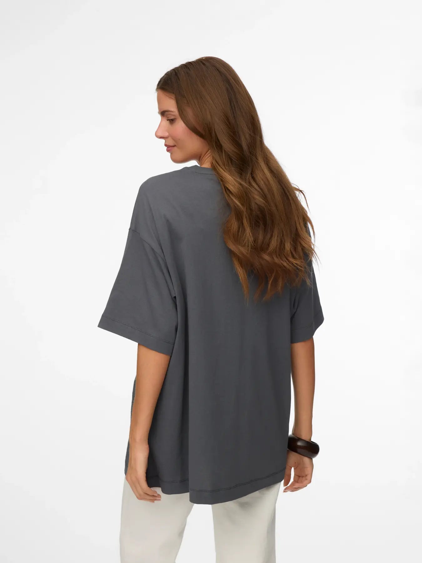 VMLILIE HAYLEY SS TEE, Dark Shadow/Rock and R