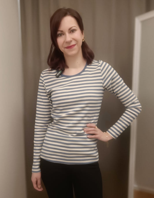 Soulmate puuvillaribbitrikoo, Denim blue