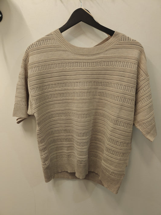 Mingel lyhythihainen neule, Beige