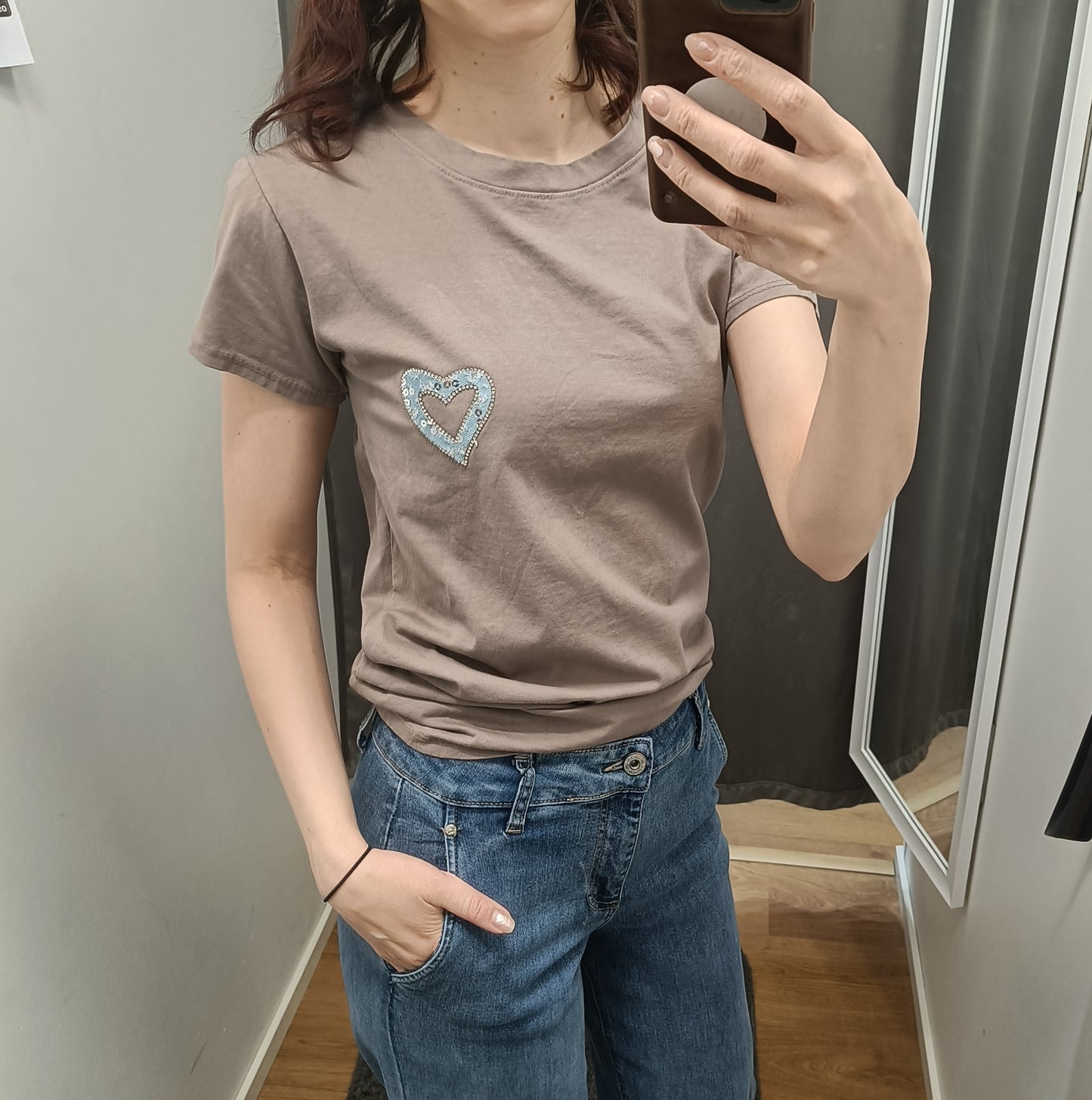 MAPP Small Heart Slim T-shirt, Fango