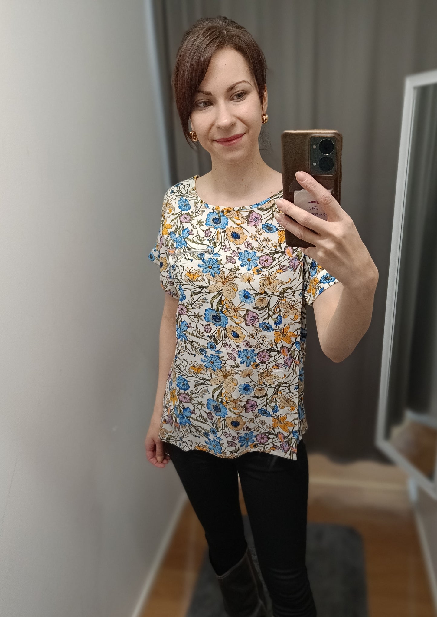 MAPP Flower basic zip t-shirt