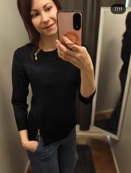 Micha neule vetoketjuilla, Navy